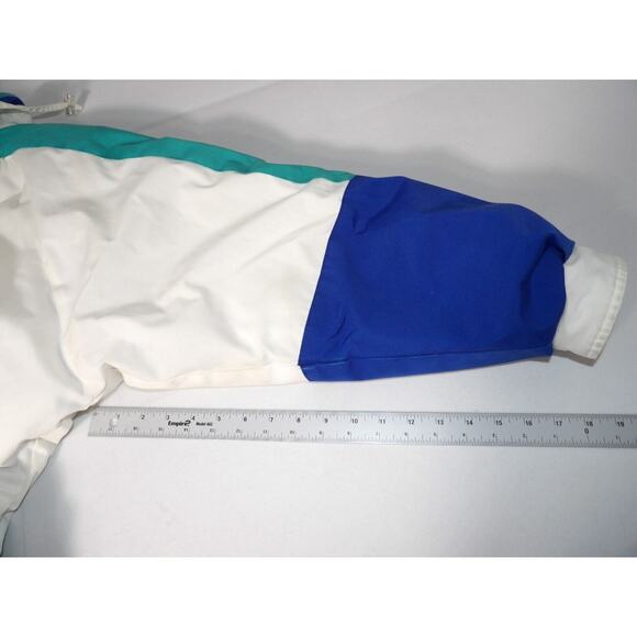 Vintage Izzi Winter Jacket Puffer Womens Large 12/14 White Blue Teal 80s 90s - Picture 16 of 16